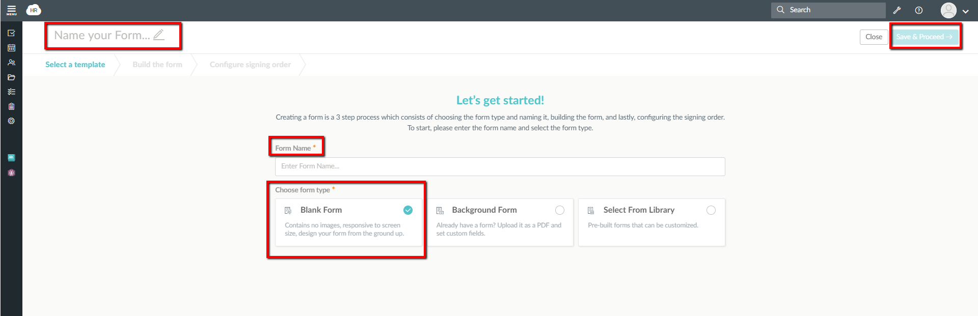 How do I create a Blank Form?